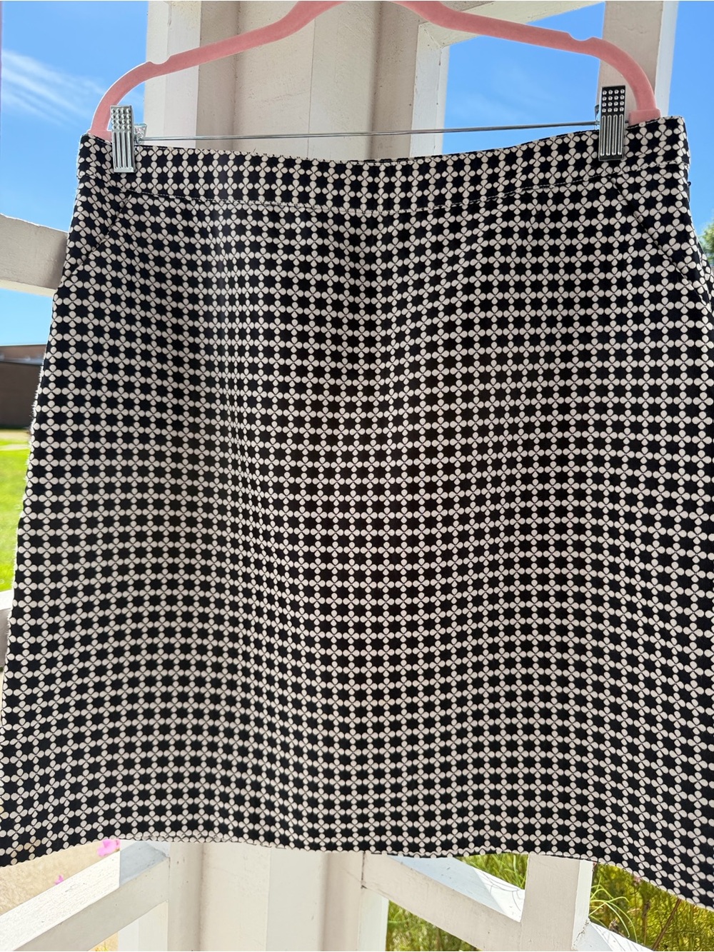 Brooks Brothers Sz 14 Geo Print Retro Skirt Black & White Tile